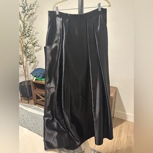 Alex Evenings Black Satin Maxi Skirt